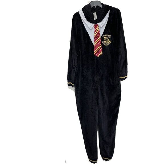 HARRY POTTER Pajamas Unisex Small S One-Piece Full-Zip Costume Hoodie Gryffindor - Picture 2 of 11